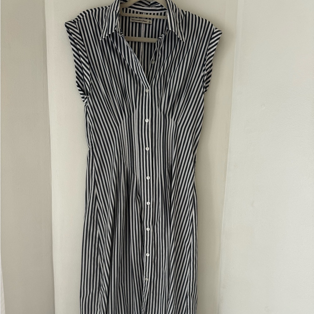 Abercrombie & Fitch Blue and White Striped Maxi Dress